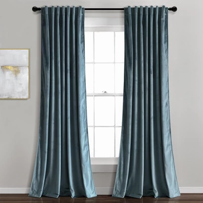 Home Boutique Prima Velvet Solid Light Filtering Back Tab/Rod Pocket Window Curtain Panels Slate Blue 54x84 Set 3 Home Boutique Prima Velvet Solid Light Filtering Back Tab/Rod Pocket Window Curtain Panels Slate Blue 54x84 Set