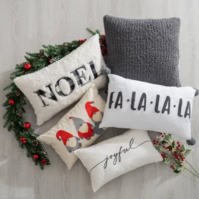 12"x20" Oversize Joyful Embroidered Lumbar Throw Pillow Ivory - Evergrace 7 12"x20" Oversize Joyful Embroidered Lumbar Throw Pillow Ivory - Evergrace - Image 5