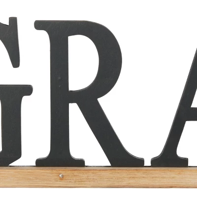 Wood Sign Grateful Wall Decor Black - Olivia & May 5 Wood Sign Grateful Wall Decor Black - Olivia & May - Image 3