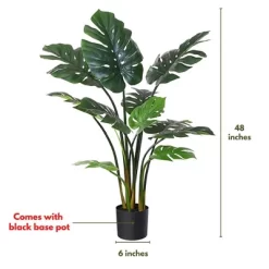 Forever Leaf 48" Artificial Monstera Artificial Plant In Black Pot, Indoor Artificial Plant For Home Decor 11 Forever Leaf 48" Artificial Monstera Artificial Plant In Black Pot, Indoor Artificial Plant For Home Decor -Fashion Home Decor Store GUEST b36117be 6c7e 4333 b2cb 28719c5ea957