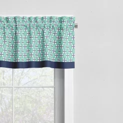 Bacati - Noah Mint/Navy Window Valance