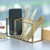 Gold Makeup Brush And Pencil Holder, Vintage Handmade Brass & Glass Cosmetic Pen Storage For Vanity, Countertop, Desk Organizer -Fashion Home Decor Store GUEST b3ee6c11 7126 47b9 925e d15239cb3375