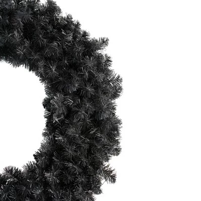 Northlight 36" Black Colorado Spruce Artificial Halloween Wreath - Unlit 4 Northlight 36" Black Colorado Spruce Artificial Halloween Wreath - Unlit - Image 2
