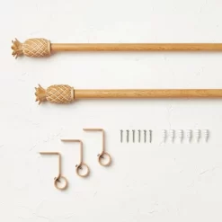 Pineapple Faux Wood Curtain Rod Natural Wood - Opalhouse™ Designed With Jungalow™ -Fashion Home Decor Store GUEST b565e685 bbc8 405f abbe 297780442d88