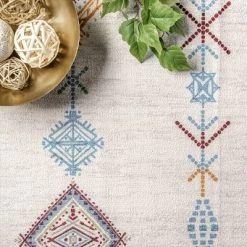 NuLOOM Kiya Machine Washable Moroccan Global Geometric Area Rug -Fashion Home Decor Store GUEST b6082660 c09e 4d52 9bf9 58808902425e