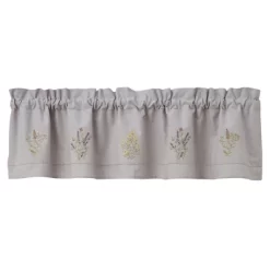 Flowers Embroidered Lined Valance 60'' X 14''