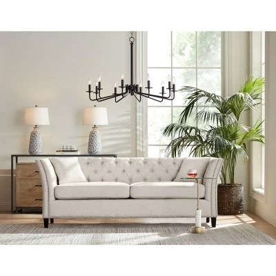 360 Lighting Carlton Modern Table Lamps 28 1/4" Tall Set Of 2 Gray Wash Off White Fabric Drum Shade For Bedroom Living Room Bedside Nightstand Office 10 360 Lighting Carlton Modern Table Lamps 28 1/4" Tall Set Of 2 Gray Wash Off White Fabric Drum Shade For Bedroom Living Room Bedside Nightstand Office - Image 8