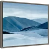 20" X 16" Indigo Range II Mountain By Annie Warren Framed Canvas Wall Art - Amanti Art