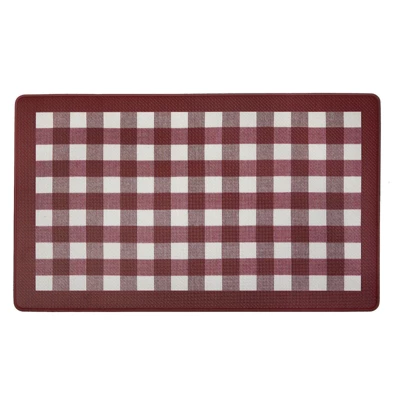 GoodGram Buffalo Burgundy Plaid Memory Foam Anti-Fatigue Kitchen Floor Mat - 18 In. W X 30 In. L 3 GoodGram Buffalo Burgundy Plaid Memory Foam Anti-Fatigue Kitchen Floor Mat - 18 In. W X 30 In. L