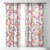 Jacqueline Maldonado Synthesis Raspberry Single Panel Sheer Window Curtain 120" X 50" - Deny Designs