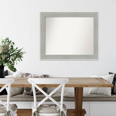 33" X 27" Non-Beveled Glam Linen Gray Wall Mirror - Amanti Art 8 33" X 27" Non-Beveled Glam Linen Gray Wall Mirror - Amanti Art - Image 6