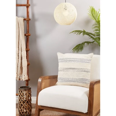 20"x20" Oversize Striped Design Square Throw Pillow Cover Blue - Saro Lifestyle 4 20"x20" Oversize Striped Design Square Throw Pillow Cover Blue - Saro Lifestyle - Image 2