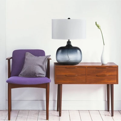 24.25" 3-way Glass Table Lamp Blue - Cal Lighting 3 24.25" 3-way Glass Table Lamp Blue - Cal Lighting