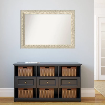 42" X 30" Non-Beveled Fair Baroque Cream Wood Wall Mirror - Amanti Art 7 42" X 30" Non-Beveled Fair Baroque Cream Wood Wall Mirror - Amanti Art - Image 5