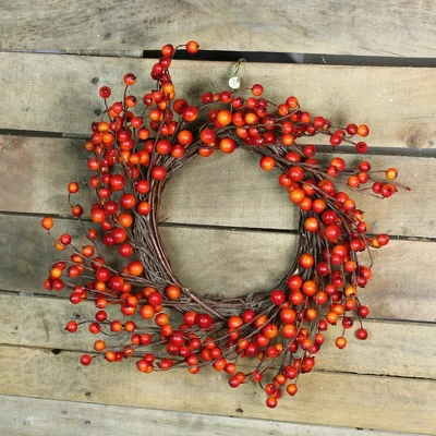 Northlight Orange Berries And Twig Artificial Fall Harvest Wreath 14- Inch, Unlit 5 Northlight Orange Berries And Twig Artificial Fall Harvest Wreath 14- Inch, Unlit - Image 3