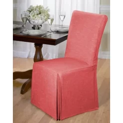 Red Chambray Dining Room Chair Slipcover - Madison Industries