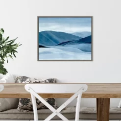 20" X 16" Indigo Range II Mountain By Annie Warren Framed Canvas Wall Art - Amanti Art -Fashion Home Decor Store GUEST c040bd28 6abe 450b 8961 00e08af3fd82