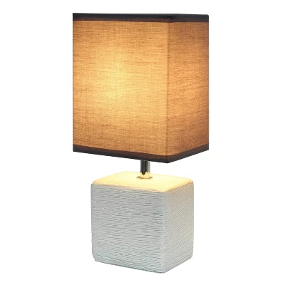 Petite Faux Stone Table Lamp With Fabric Shade - Simple Designs 3 Petite Faux Stone Table Lamp With Fabric Shade - Simple Designs