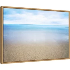 23" X 16" Hawaiian Shoreline And Ocean By Design Pics Danita Delimont Framed Canvas Wall Art - Amanti Art