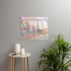 Sewzinski Pastel Mountains Fiber Wall Hanging - Society6