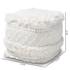 Curlew Handwoven Moroccan Inspired Pouf Ottoman - Baxton Studio