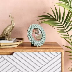 Fashion Home Decor Store 12 4" X 4" Stoneware Frame With Transparent Crackle Glaze Green - Opalhouseâ„¢