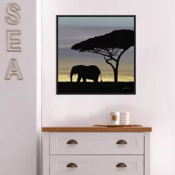 22" X 22" Savanna Elephant I By James Burghardt Framed Canvas Wall Art Black - Amanti Art -Fashion Home Decor Store GUEST c51bf73e 89f1 47a8 831a 515dbde6ff1c