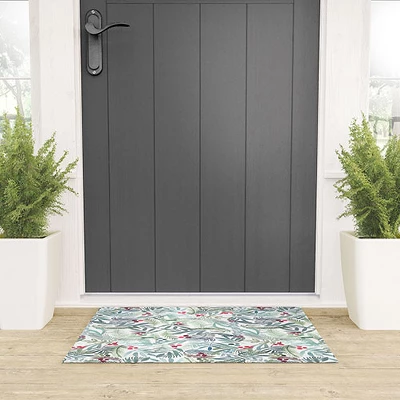 Dash And Ash Ferns And Holly Looped Vinyl Welcome Mat - Society6 3 Dash And Ash Ferns And Holly Looped Vinyl Welcome Mat - Society6