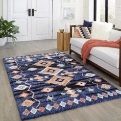 2'x3' Shapes Tufted Accent Rug Navy - Momeni -Fashion Home Decor Store GUEST c59b612e 7e4c 4050 be6b 286a9ad07e82