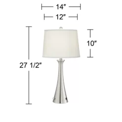 360 Lighting Karl Modern Table Lamps 27 1/2" Tall Set Of 2 Brushed Nickel With USB And Outlet White Drum Shade For Bedroom Living Room House Bedside 14 360 Lighting Karl Modern Table Lamps 27 1/2" Tall Set Of 2 Brushed Nickel With USB And Outlet White Drum Shade For Bedroom Living Room House Bedside -Fashion Home Decor Store GUEST c5c46c83 8a21 4884 894e c0bc13dfbe8e
