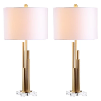 (Set Of 2) 32" Hopper Table Lamp Brass Gold (Includes LED Light Bulb) - Safavieh 3 (Set Of 2) 32" Hopper Table Lamp Brass Gold (Includes LED Light Bulb) - Safavieh