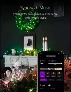 Twinkly Pre-Lit Garland App-Controlled LED Artificial Christmas Garland With 50 RGB+W (16 Million Colors + Warm White) LEDs. 9 Feet. Green Wire. -Fashion Home Decor Store GUEST c7802932 0f61 4f54 87fa d9bdfcca657f