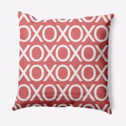 16"x16" Hugs And Kisses Valentines Square Throw Pillow - E By Design -Fashion Home Decor Store GUEST c82213cb 558b 4282 a503 4077a75b7308