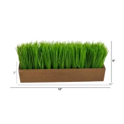 Nearly Natural 12-in Grass Artificial Plant In Decorative Planter