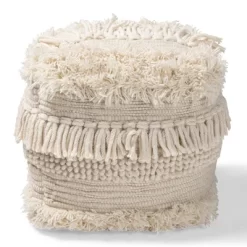 Bartow Handwoven Moroccan Inspired Pouf Ottoman Beige - Baxton Studio -Fashion Home Decor Store GUEST c9eb7133 aeb2 44c3 96f7 55ab0d016780