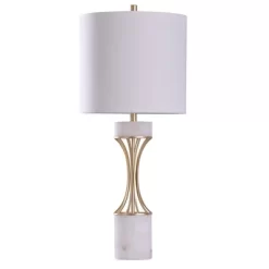 Abyaz Concave Metal Table Lamp With Marble Accent Drum Shade Gold - StyleCraft 7 Abyaz Concave Metal Table Lamp With Marble Accent Drum Shade Gold - StyleCraft -Fashion Home Decor Store GUEST ca2fdc6a 4208 4ccd b709 472c71c89180