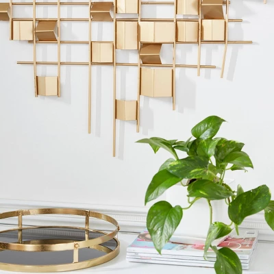 Contemporary Abstract Wall Decor Gold - CosmoLiving By Cosmopolitan 4 Contemporary Abstract Wall Decor Gold - CosmoLiving By Cosmopolitan - Image 2