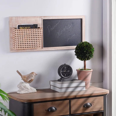 Multi-Functional Wall Memo Board With Chalkboard And File Rack Storage Brown - StyleCraft 6 Multi-Functional Wall Memo Board With Chalkboard And File Rack Storage Brown - StyleCraft - Image 4