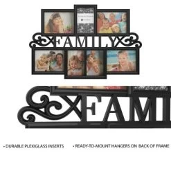 Hastings Home Family Collage Picture Frame With Text Design And 7 Openings For Three 4x6 And Four 5x7 Photos - 23.5" X 16", Black -Fashion Home Decor Store GUEST cd9ea258 c426 43c0 bdfe e34f5a353aa5