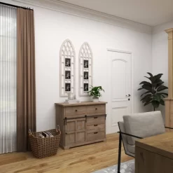 Wood 3 Slot Wall Photo Frame With Window Arch Shape Light Brown - Olivia & May -Fashion Home Decor Store GUEST cddd3aaf 244f 416d bc34 4472c64832fe