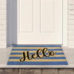 Northlight Natural Coir "Hello" Outdoor Rectangular Doormat 18" X 30"