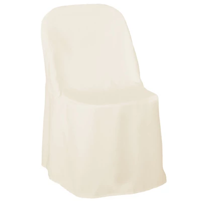Lann's Linens 100 Pcs Polyester Folding Chair Covers For Wedding/Party - Cloth Fabric Slipcovers 7 Lann's Linens 100 Pcs Polyester Folding Chair Covers For Wedding/Party - Cloth Fabric Slipcovers - Image 5
