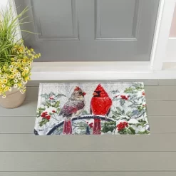 Evergreen Winter Peace Embossed Indoor Outdoor Doormat 1'6"x2'6" Red -Fashion Home Decor Store GUEST d1115a63 3de0 406c 913b 24a9cedc3a3b