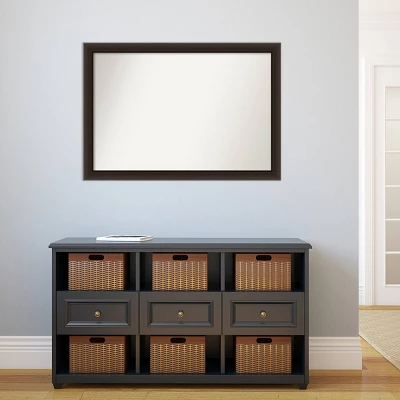 40" X 28" Non-Beveled Romano Espresso Narrow Wood Wall Mirror - Amanti Art 7 40" X 28" Non-Beveled Romano Espresso Narrow Wood Wall Mirror - Amanti Art - Image 5