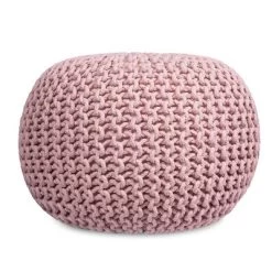 BirdRock Home Round Pouf Foot Stool Ottoman - Dusty Rose
