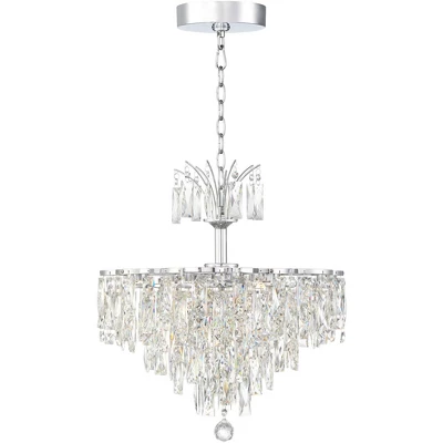Vienna Full Spectrum Villette Chrome Chandelier 27 1/2" Wide Modern Cascade Crystal 6-Light LED Fixture For Dining Room Foyer Kitchen Island Entryway 8 Vienna Full Spectrum Villette Chrome Chandelier 27 1/2" Wide Modern Cascade Crystal 6-Light LED Fixture For Dining Room Foyer Kitchen Island Entryway - Image 6