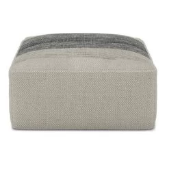Irena Square Woven PET Polyester Pouf Gray/White - WyndenHall -Fashion Home Decor Store GUEST d2c63d8c 890e 448c b4f4 3e56699d3394