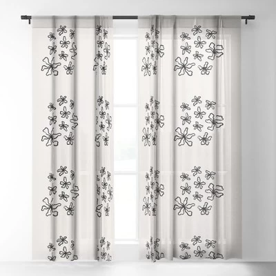 Alisa Galitsyna Dancing Flowers Single Panel Sheer Window Curtain - Society6 3 Alisa Galitsyna Dancing Flowers Single Panel Sheer Window Curtain - Society6