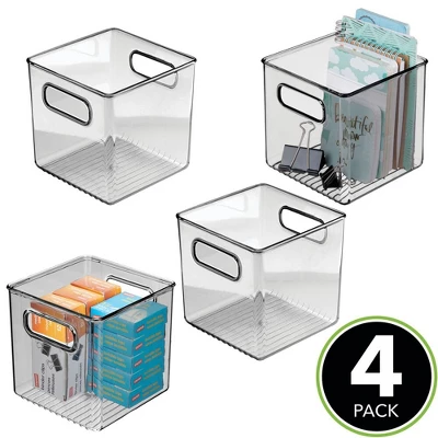MDesign Plastic Home Office Storage Organizer, 16" Long, 4 Pack 3 MDesign Plastic Home Office Storage Organizer, 16" Long, 4 Pack