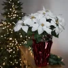 Northlight 22" White Artificial Christmas Poinsettia Flowers With Red Wrapped Base 1 Northlight 22" White Artificial Christmas Poinsettia Flowers With Red Wrapped Base -Fashion Home Decor Store GUEST d3c4483f 7612 4a36 9675 e2bd96a693df